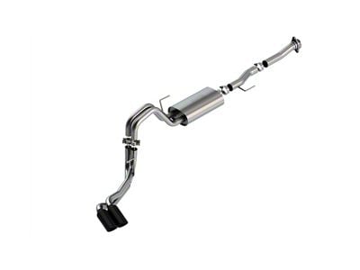 Borla S-Type Dual Exhaust System with Black Chrome Tips; Same Side Exit (21-24 5.0L F-150)