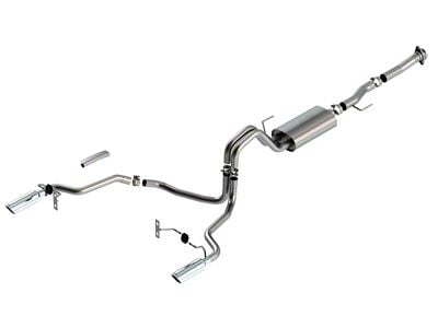 Borla S-Type Dual Exhaust System with Chrome Tips; Rear Exit (21-24 5.0L F-150)