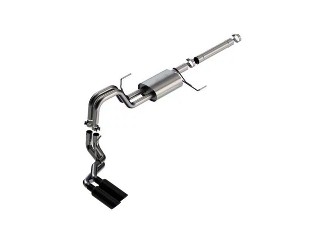 Borla S-Type Single Exhaust System with Black Chrome Tip; Side Exit (21-24 3.5L PowerBoost F-150)
