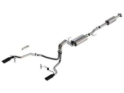 Borla Touring Dual Exhaust System with Black Chrome Tips; Rear Exit (21-24 5.0L F-150, Excluding Tremor)