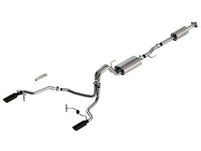Borla Touring Dual Exhaust System with Black Chrome Tips; Rear Exit (21-25 5.0L F-150 w/o Factory Dual Exhaust)