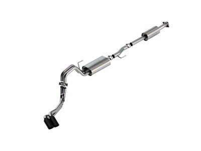 Borla Touring Dual Exhaust System with Black Chrome Tips; Same Side Exit (21-25 5.0L F-150 w/o Factory Dual Exhaust)