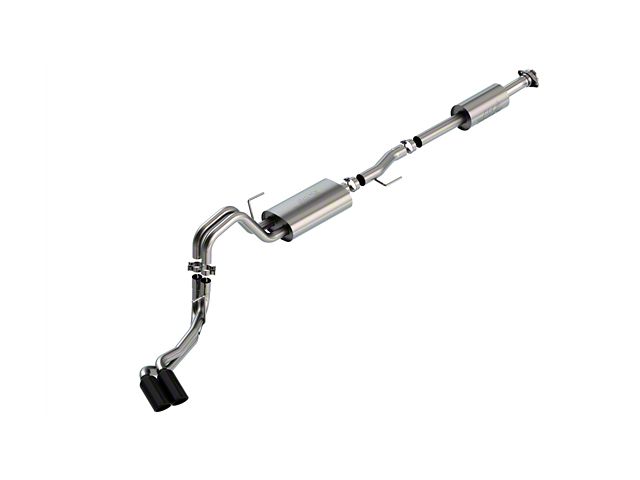 Borla Touring Dual Exhaust System with Black Chrome Tips; Same Side Exit (21-24 5.0L F-150, Excluding Tremor)