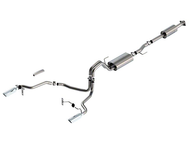 Borla Touring Dual Exhaust System with Chrome Tips; Rear Exit (21-24 5.0L F-150, Excluding Tremor)
