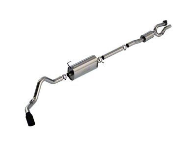 Borla S-Type Single Exhaust System with Black Chrome Tip; Side Exit (20-22 7.3L F-250 Super Duty)