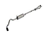 Borla S-Type Single Exhaust System with Black Chrome Tip; Side Exit (20-26 6.8L, 7.3L F-350 Super Duty SRW)