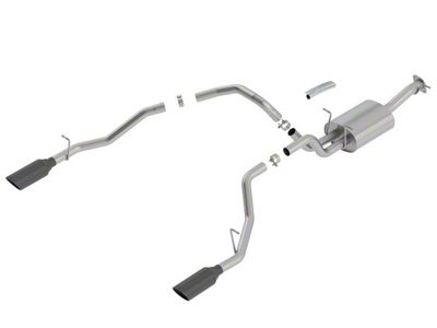 Borla S-Type Dual Exhaust System with Black Chrome Tips; Rear Exit (19-24 5.7L RAM 1500)