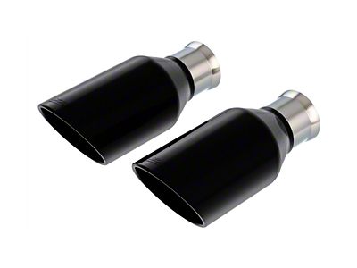 Borla Angled Cut Rolled End Round Exhaust Tip; 5-Inch; Black (21-24 RAM 1500 TRX)