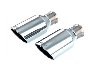 Borla Angled Cut Rolled End Round Exhaust Tip; 5-Inch; Black (21-24 RAM 1500 TRX)