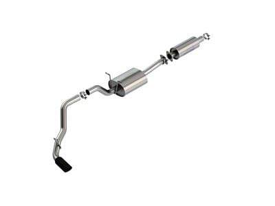 Borla S-Type Single Exhaust System with Black Chrome Tip; Side Exit (19-25 3.6L RAM 1500 w/ Factory Single Exhaust)