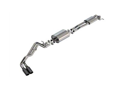 Borla S-Type Dual Exhaust System with Black Chrome Tips; Same Side Exit (24-26 2.7L EcoBoost Ranger)