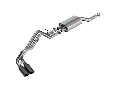 Borla S-Type Dual Exhaust System with Black Chrome Tips; Same Side Exit (24-25 2.3L EcoBoost Ranger)