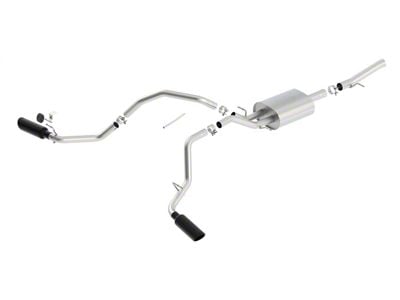 Borla ATAK Dual Exhaust System with Black Chrome Tips; Side Exit (14-18 5.3L Sierra 1500)