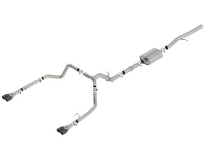 Borla ATAK Dual Exhaust System with Quad Black Chrome; Rear Exit (19-24 6.2L Sierra 1500 w/ Factory Dual Exhaust, Excluding AT4X)