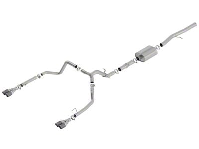 Borla ATAK Dual Exhaust System with Quad Carbon Fiber; Rear Exit (19-24 6.2L Sierra 1500 w/ Factory Dual Exhaust, Excluding AT4X)