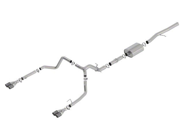 Borla ATAK Dual Exhaust System with Quad Carbon Fiber; Rear Exit (19-24 6.2L Sierra 1500 w/ Factory Dual Exhaust, Excluding AT4X)