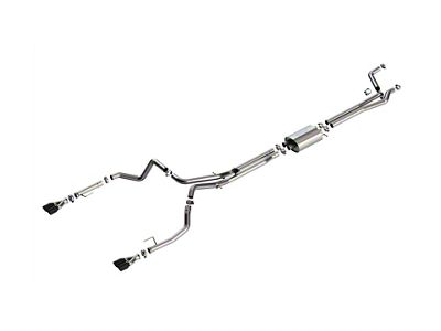 Borla S-Type Dual Exhaust System with Black Chrome Tips; Rear Exit (24-25 6.2L Sierra 1500 w/ Factory Dual Exhaust, Excluding AT4X)