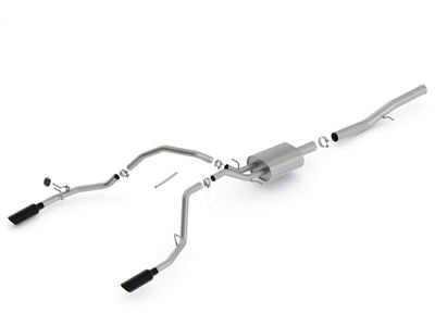 Borla S-Type Dual Exhaust System with Black Chrome Tips; Rear Exit (14-18 6.2L Sierra 1500)