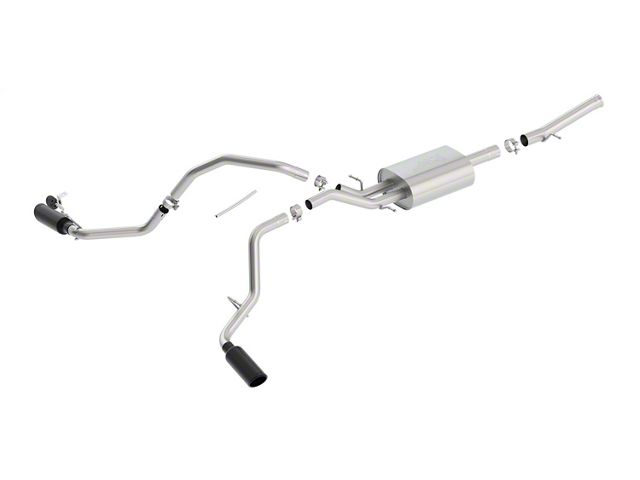 Borla S-Type Dual Exhaust System with Black Chrome Tips; Side Exit (14-18 5.3L Sierra 1500)