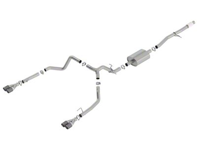 Borla S-Type Dual Exhaust System with Carbon Fiber Tips; Rear Exit (19-25 5.3L Sierra 1500 w/ Factory Dual Exhaust)