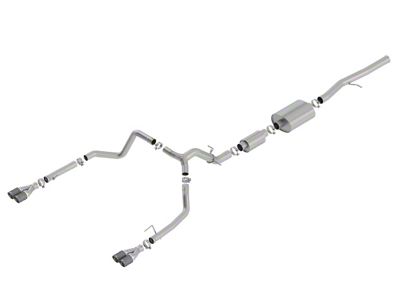 Borla S-Type Dual Exhaust System with Quad Carbon Fiber; Rear Exit (19-23 6.2L Sierra 1500 w/o Factory Dual Exhaust)