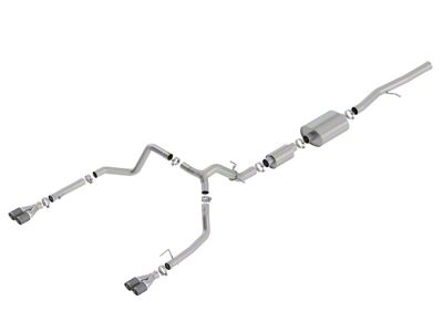 Borla S-Type Dual Exhaust System with Quad Carbon Fiber; Rear Exit (19-24 6.2L Sierra 1500 w/ Factory Dual Exhaust, Excluding AT4X)