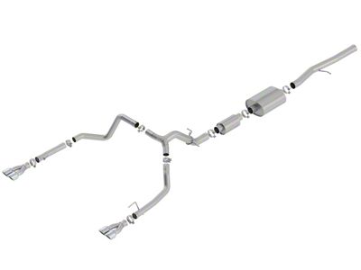 Borla S-Type Dual Exhaust System with Quad Chrome Tips; Rear Exit (19-24 6.2L Sierra 1500 w/ Factory Dual Exhaust, Excluding AT4X)