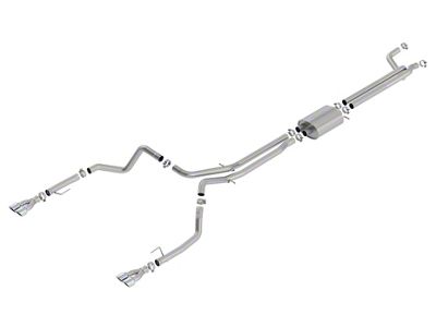 Borla S-Type True Dual Exhaust System with Quad Chrome Tips; Rear Exit (19-24 6.2L Sierra 1500 w/ Factory Dual Exhaust)