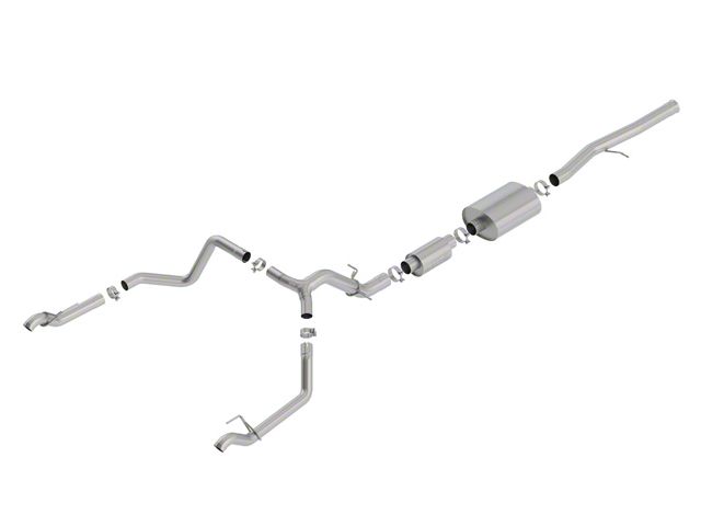 Borla S-Type Dual Exhaust System; Rear Exit (19-24 6.2L Sierra 1500 w/ Factory Dual Exhaust, Excluding AT4X)