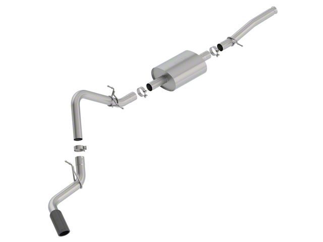Borla S-Type Single Exhaust System with Black Chrome Tip; Side Exit (19-24 5.3L Sierra 1500)