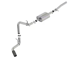 Borla S-Type Single Exhaust System with Black Chrome Tip; Side Exit (19-24 5.3L Sierra 1500 Double Cab, Crew Cab w/ 5.80-Foot Short Box)