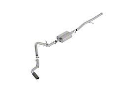 Borla S-Type Single Exhaust System with Black Chrome Tip; Side Exit (19-24 5.3L Sierra 1500 Double Cab, Crew Cab w/ 5.80-Foot Short Box)