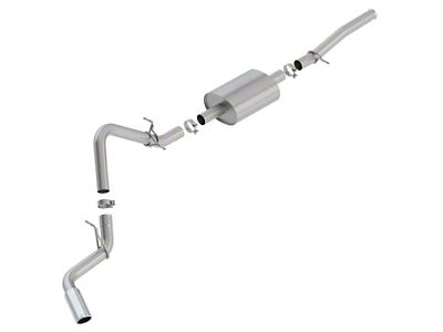 Borla S-Type Single Exhaust System with Chrome Tip; Side Exit (19-24 5.3L Sierra 1500)