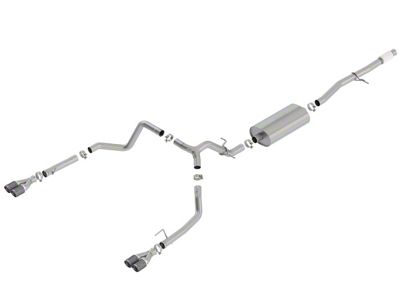 Borla Touring Dual Exhaust System with Carbon Fiber Tips; Rear Exit (19-24 5.3L Sierra 1500 w/ Factory Dual Exhaust)