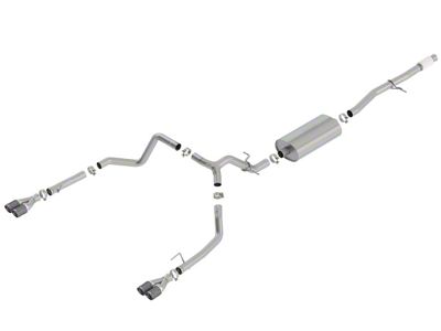Borla Touring Dual Exhaust System with Carbon Fiber Tips; Rear Exit (19-25 5.3L Sierra 1500 w/ Factory Dual Exhaust)