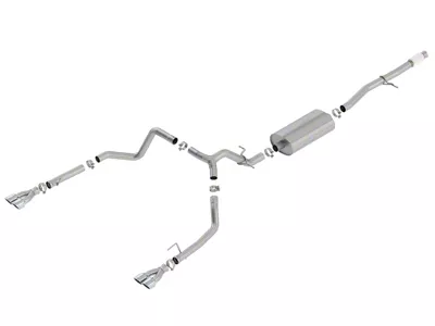 Borla Touring Dual Exhaust System with Chrome Tips; Rear Exit (19-24 5.3L Sierra 1500 w/ Factory Dual Exhaust)