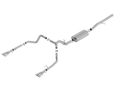 Borla Touring Dual Exhaust System with Quad Chrome Tips; Rear Exit (19-24 6.2L Sierra 1500 w/ Factory Dual Exhaust, Excluding AT4X)