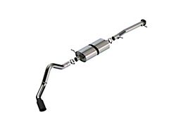 Borla S-Type Single Exhaust System with Black Chrome Tip; Side Exit (20-25 6.6L Gas Sierra 3500 HD SRW)
