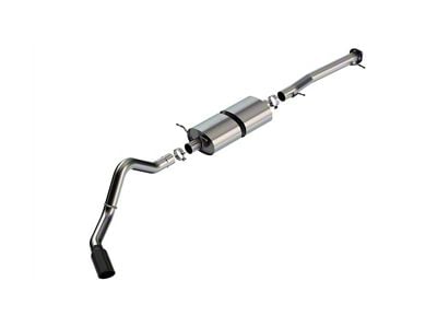 Borla S-Type Single Exhaust System with Black Chrome Tip; Side Exit (20-25 6.6L Gas Sierra 3500 HD SRW)