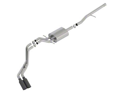 Borla ATAK Dual Exhaust System with Black Chrome Tips; Same Side Exit (14-18 5.3L Silverado 1500)