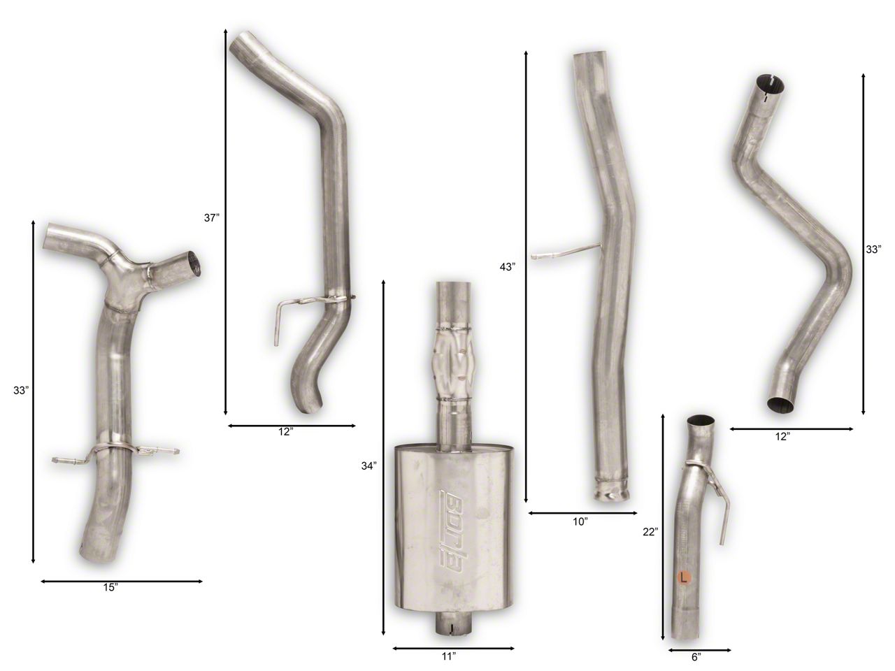 Borla Silverado 1500 ATAK Dual Exhaust System; Rear Exit 140775