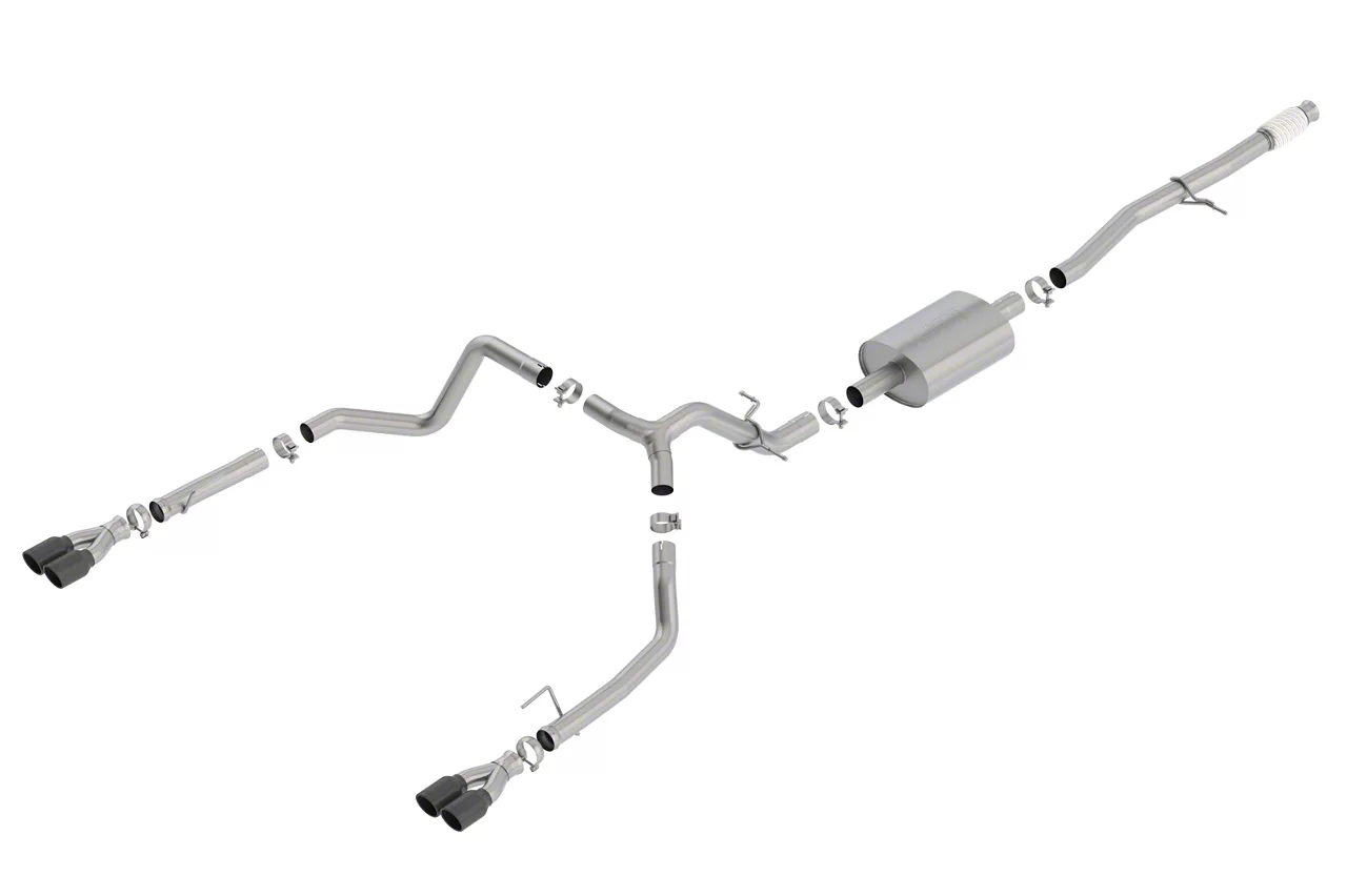 Borla Silverado 1500 SType Dual Exhaust System with Black Chrome Tips; Rear Exit 140770BC (19