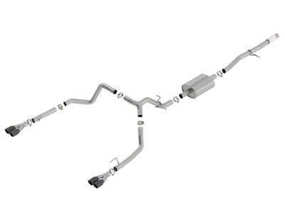 Borla S-Type Dual Exhaust System with Black Chrome Tips; Rear Exit (19-25 5.3L Silverado 1500 w/ Factory Dual Exhaust)
