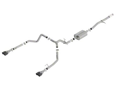 Borla S-Type Dual Exhaust System with Black Chrome Tips; Rear Exit (19-23 5.3L Silverado 1500 w/ Factory Dual Exhaust)