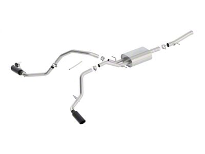 Borla S-Type Dual Exhaust System with Black Chrome Tips; Side Exit (14-18 5.3L Silverado 1500)
