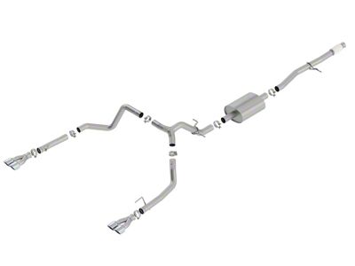 Borla S-Type Dual Exhaust System with Chrome Tips; Rear Exit (19-25 5.3L Silverado 1500 w/ Factory Dual Exhaust)