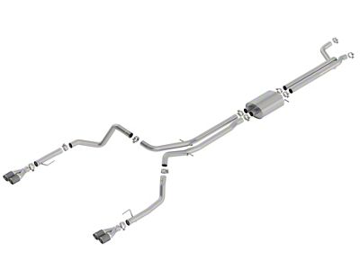 Borla S-Type True Dual Exhaust System with Quad Carbon Fiber; Rear Exit (19-23 6.2L Silverado 1500 w/ Factory Dual Exhaust, Excluding ZR2)