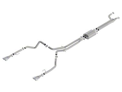 Borla S-Type True Dual Exhaust System with Quad Chrome Tips; Rear Exit (19-24 6.2L Silverado 1500 w/ Factory Dual Exhaust, Excluding ZR2)