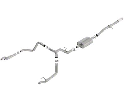 Borla S-Type Dual Exhaust System; Rear Exit (19-25 5.3L Silverado 1500 w/ Factory Dual Exhaust)