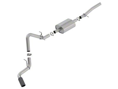 Borla S-Type Single Exhaust System with Black Chrome Tip; Side Exit (19-24 5.3L Silverado 1500)